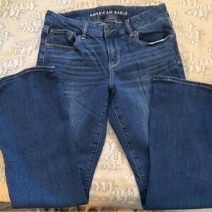 American Eagle Outfitters Women's Dark Blue Straight Leg Jeans